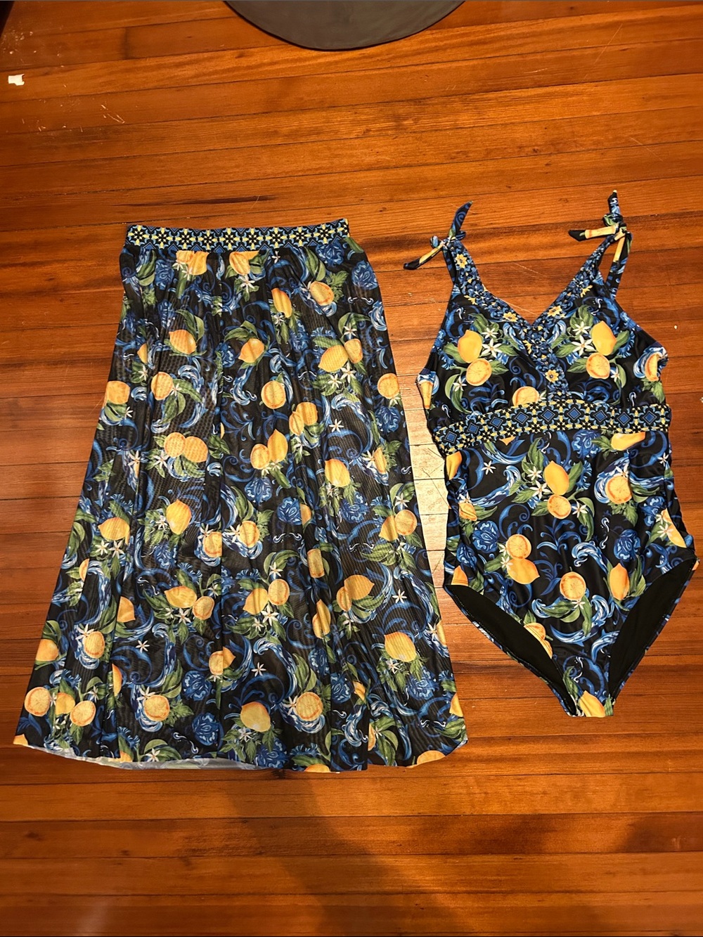 BloomChic One Piece Swimsuit with Matching Swim Skirt Cover up - Picture 3 of 12